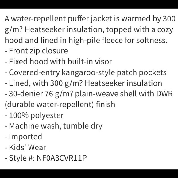 ❌❌SOLD❌❌New w/tags North Face jacket girls size Large - Picture 5 of 5